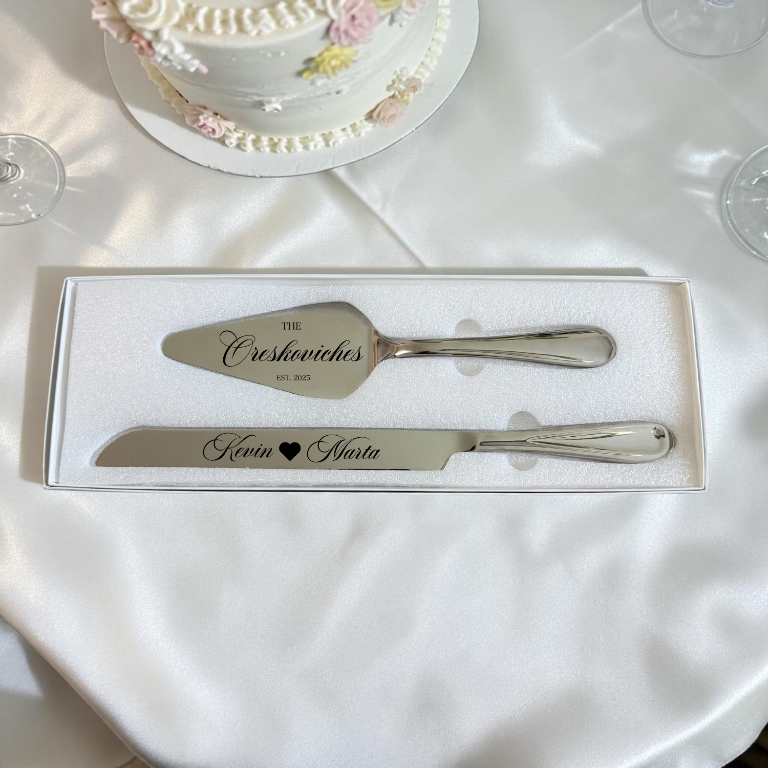 Custom Engraved Cake Cutter Set