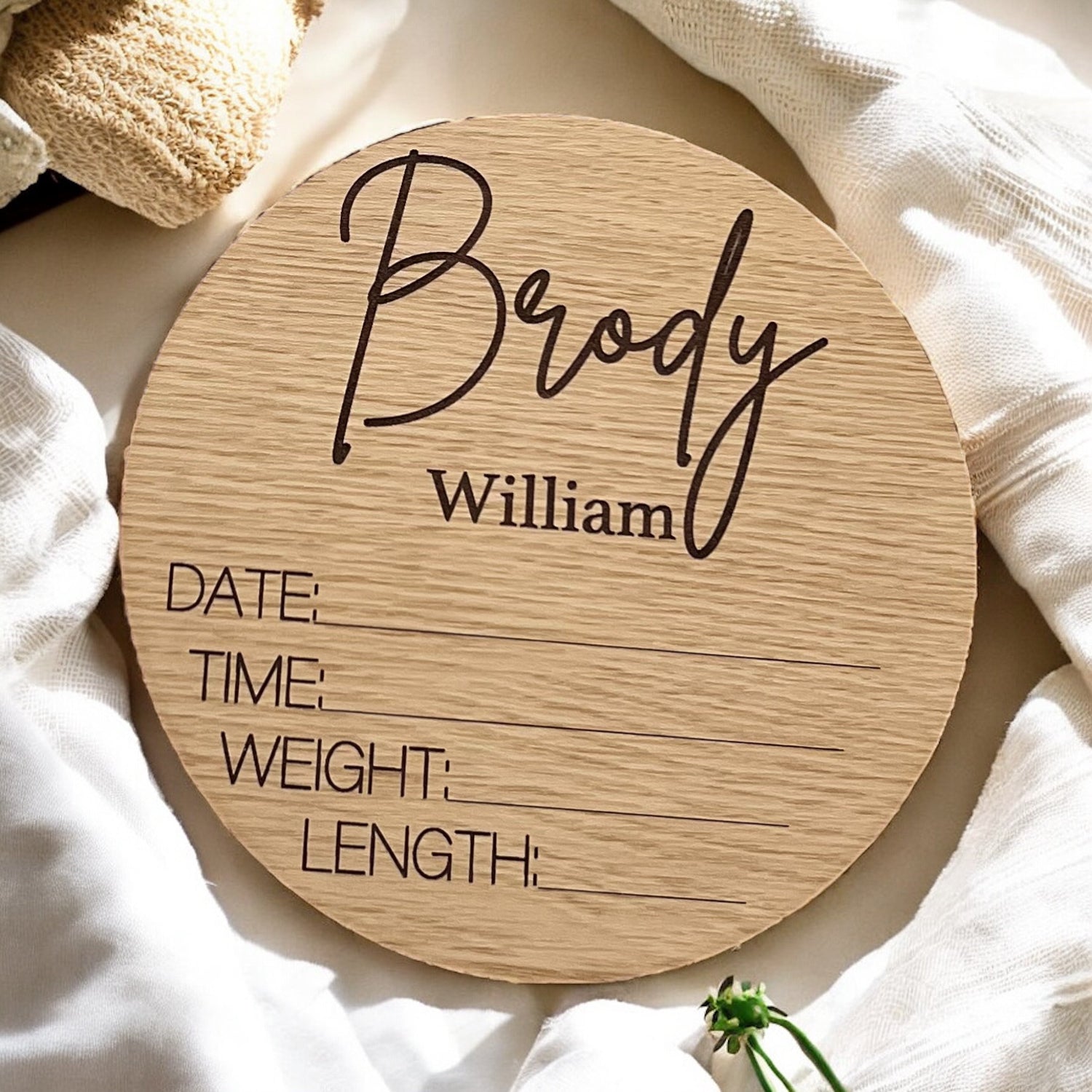Engraved Birth Announcement Sign