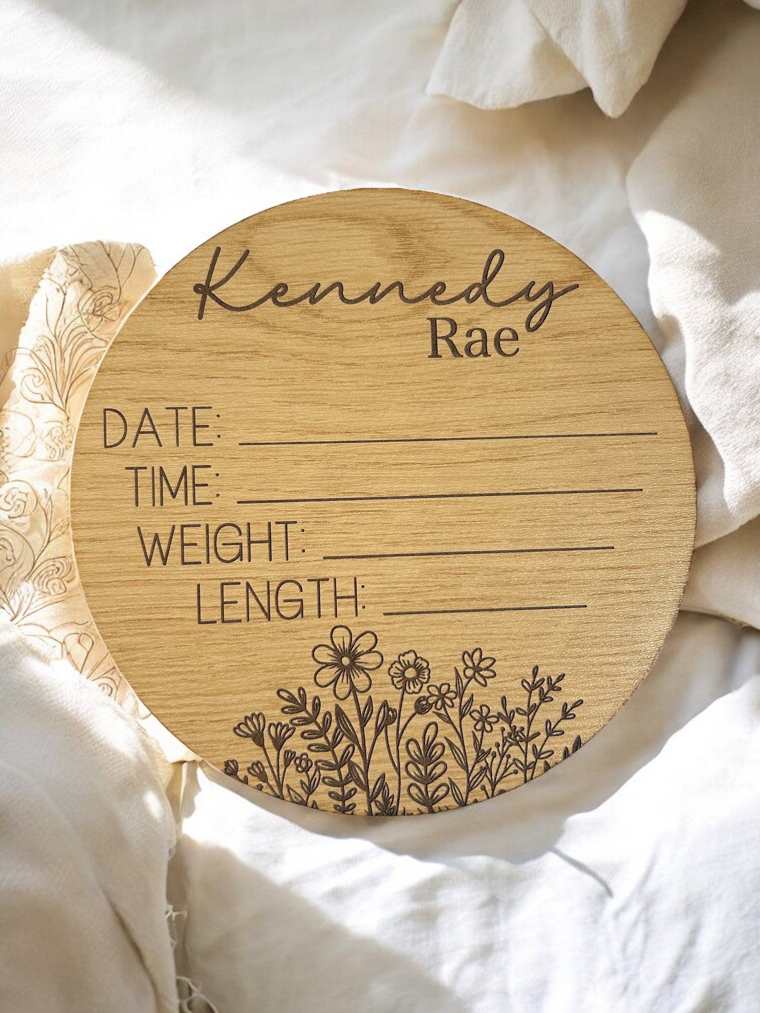 Engraved Birth Announcement Sign