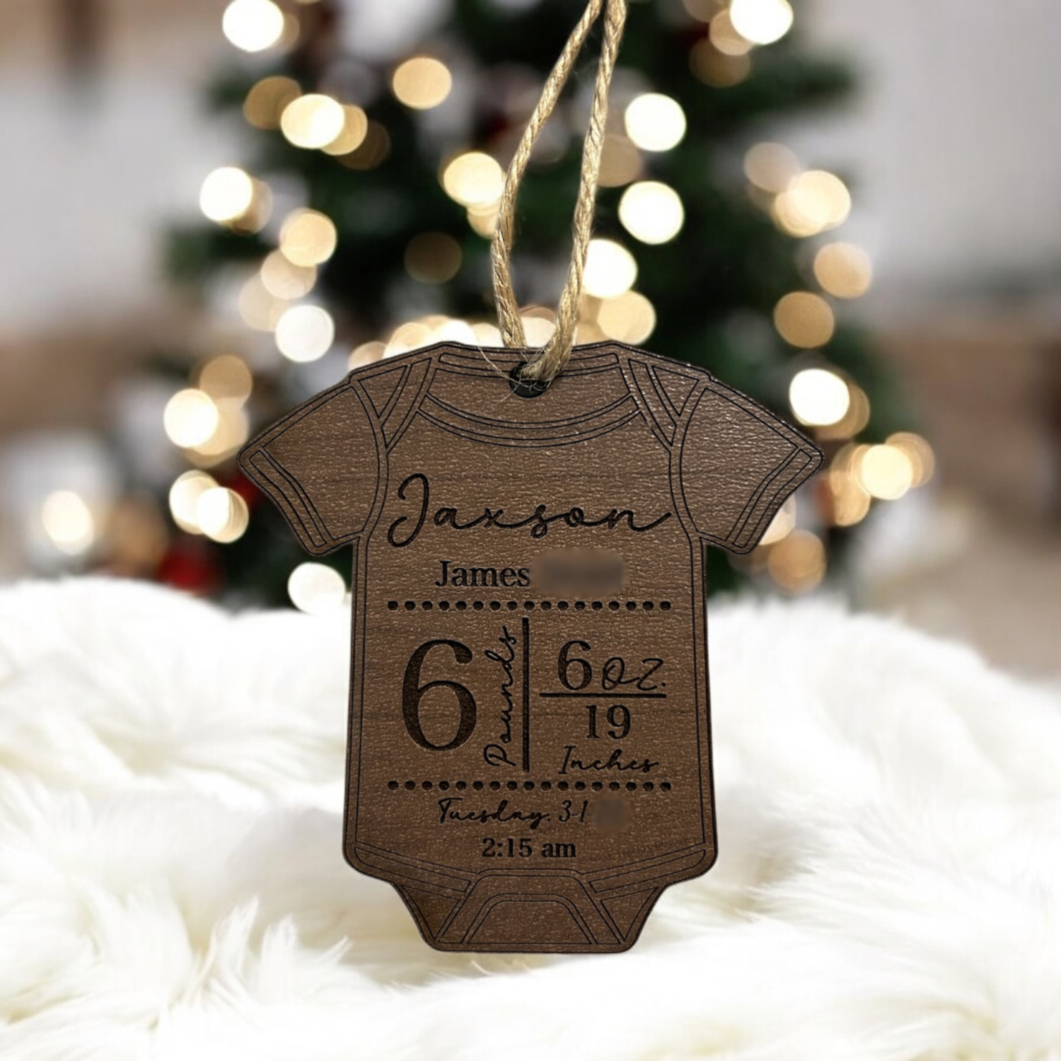 Custom Engraved Birth Stat Ornament
