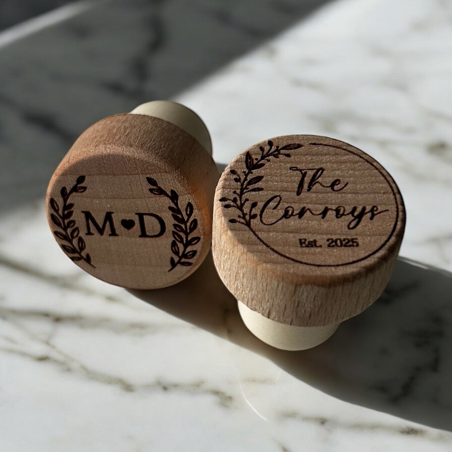 Custom Engraved Wine Stoppers - Set of 2