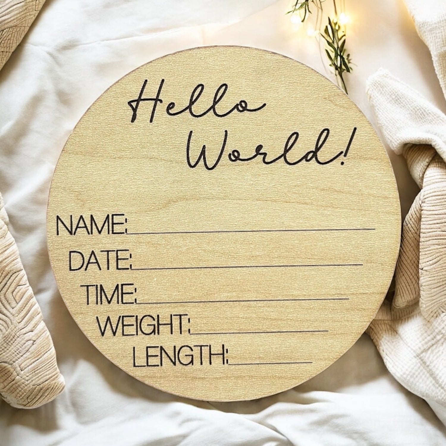Engraved Birth Announcement Sign