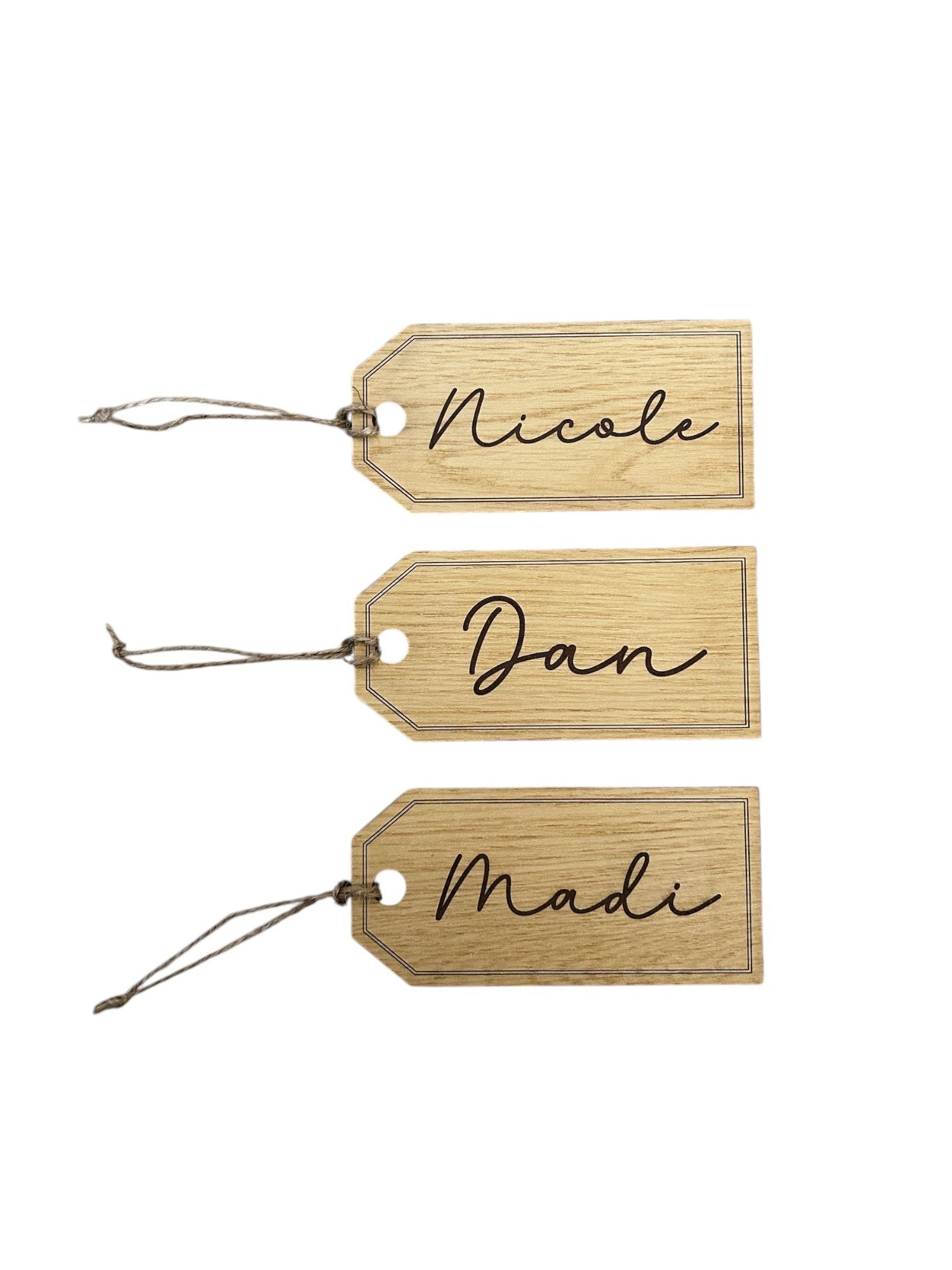 Custom Engraved Wood Stocking Tag