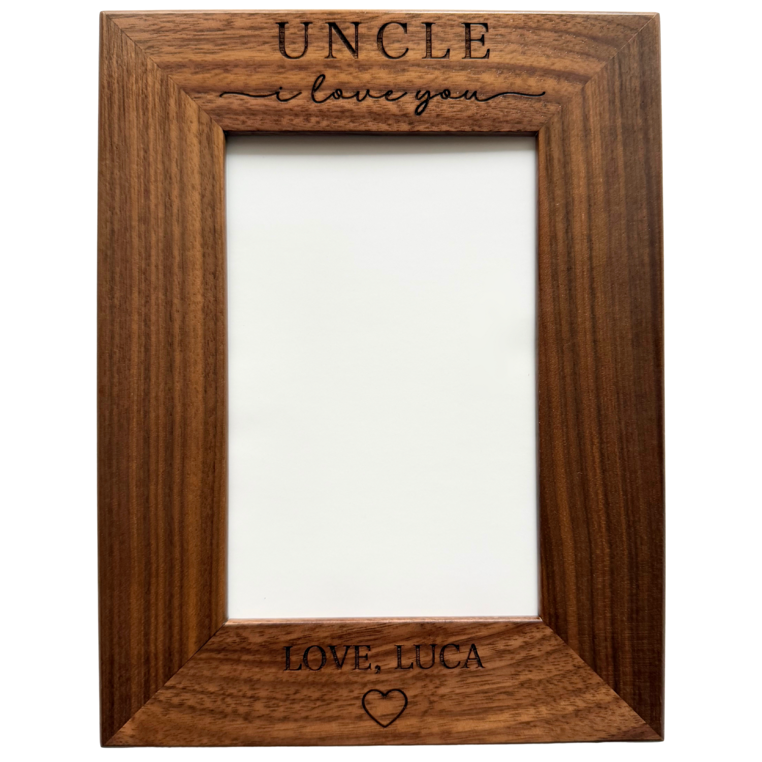 Custom Engraved 4" x 6" Genuine Walnut Picture Frame