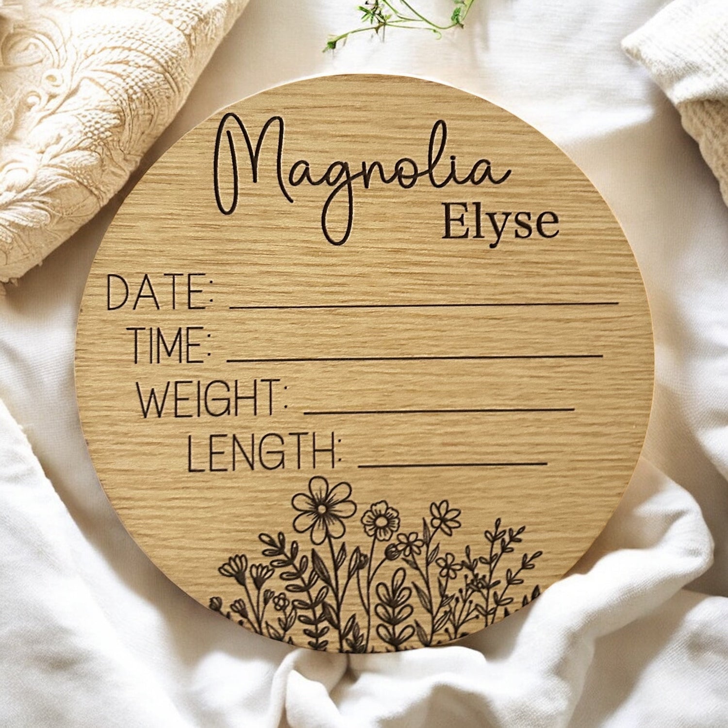 Engraved Birth Announcement Sign