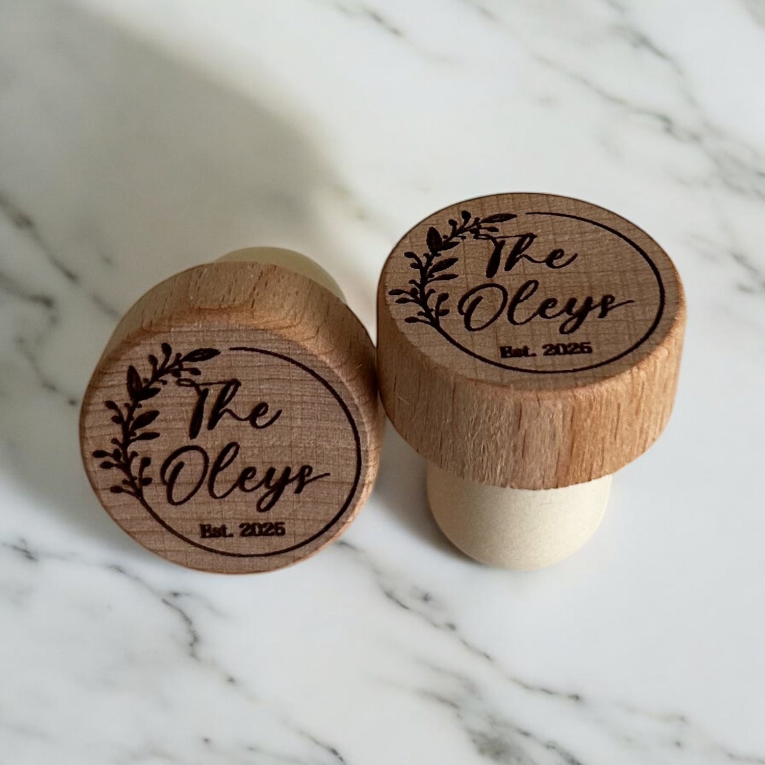 Custom Engraved Wine Stoppers - Set of 2