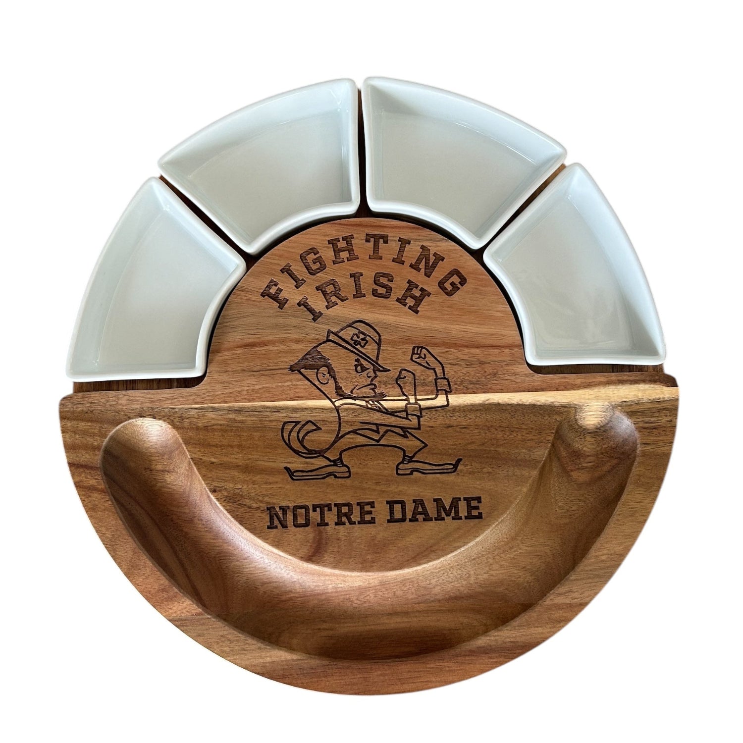 Personalized 13-Inch Charcuterie Board with Ceramic Bowls and Utensils