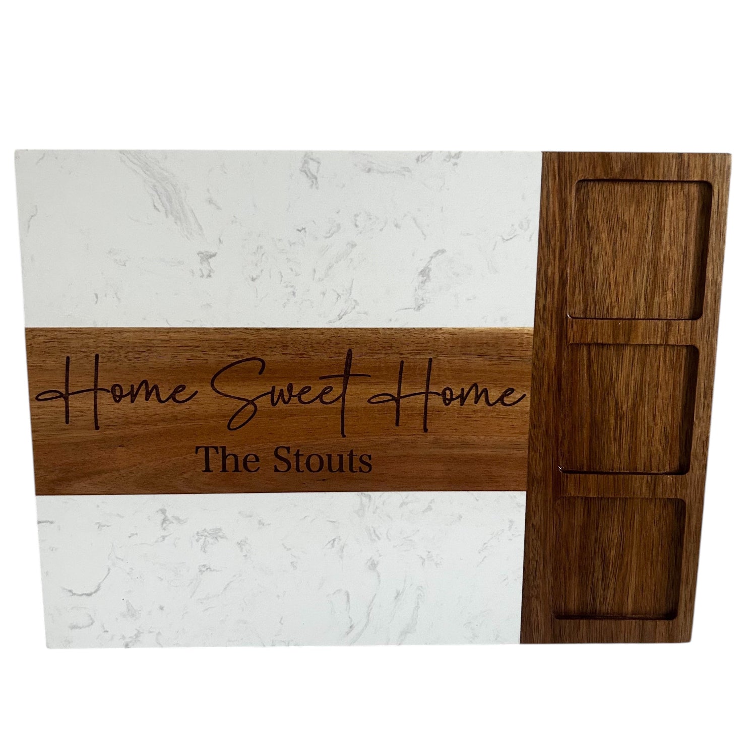 Personalized Marble Charcuterie Board Set – Custom Engraved 11-Piece Gift