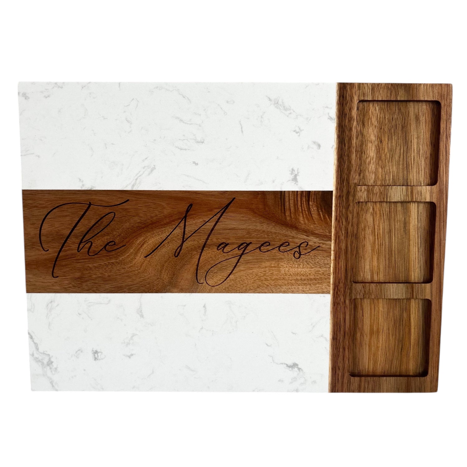 Personalized Marble Charcuterie Board Set – Custom Engraved 11-Piece Gift