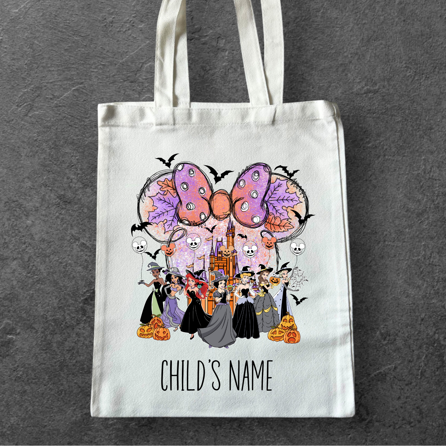 Personalized Trick or Treat Tote Bag - Princesses